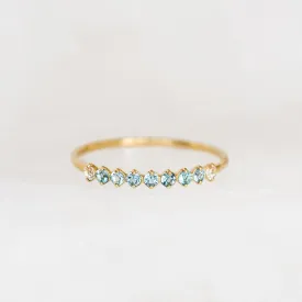 September Birthstone Ring 14k Gold - Ombre London Blue Topaz