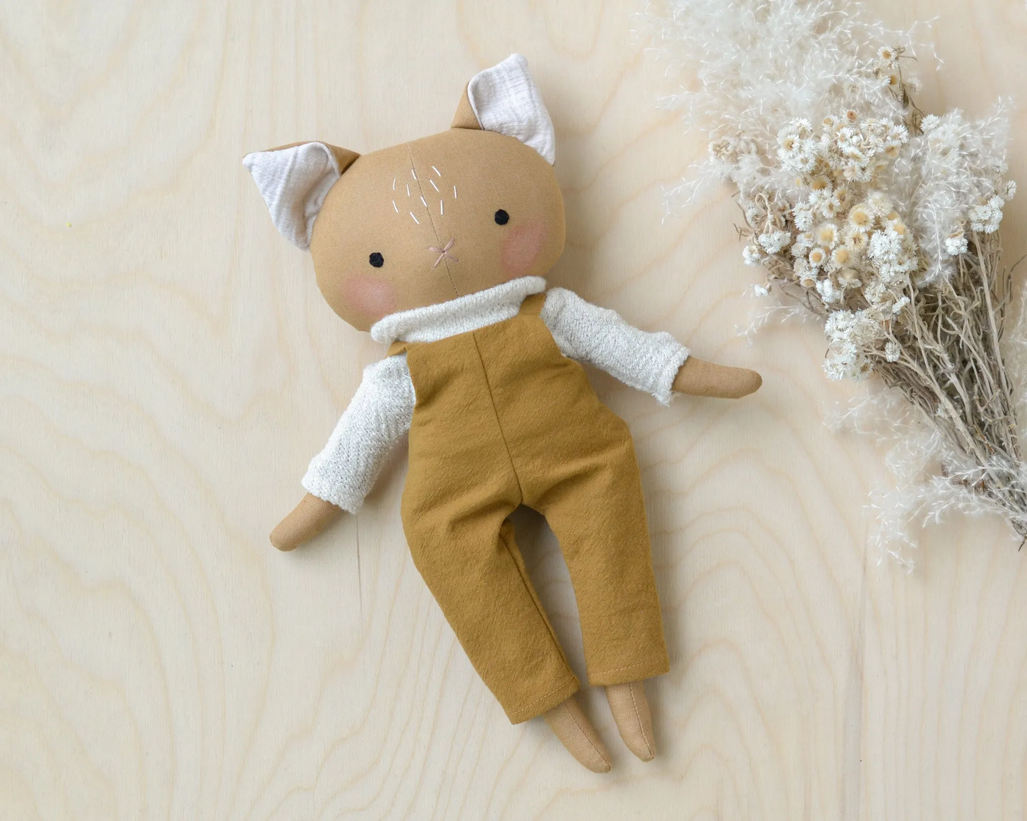 Sewing Pattern - Cat doll   2 outfits