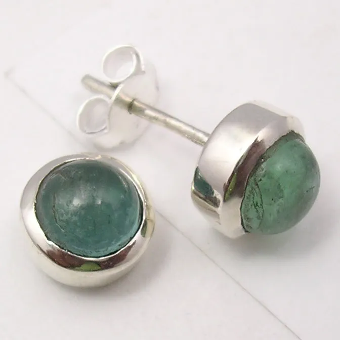 Solid Silver Apatite Stud Earrings