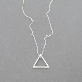 Sterling Silver Necklace with Triangle Pendant