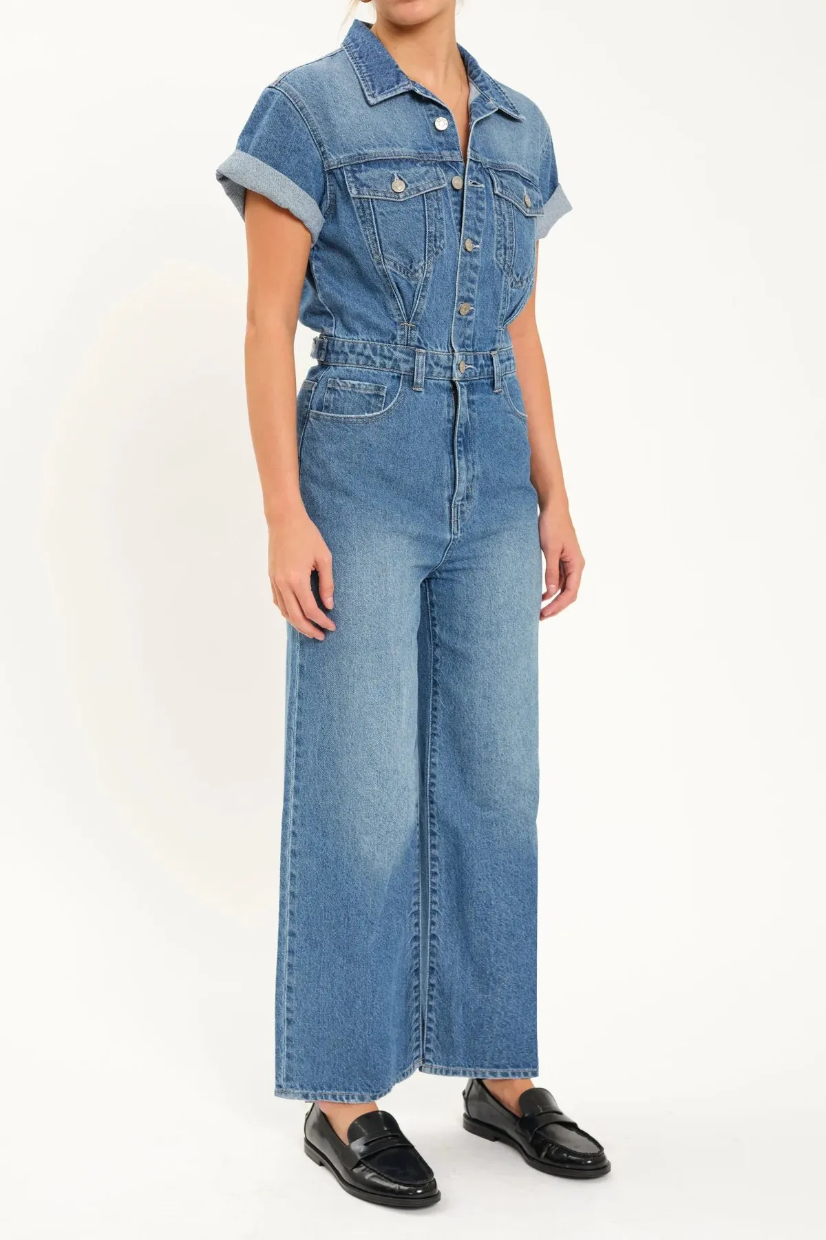 The Starlet Wide Leg Denim Jumpsuit by Daze Denim - Ballad