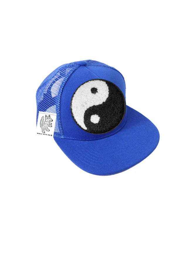 TODDLER Trucker Hat with Interchangeable Velcro Patch (Blue)