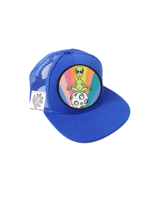 TODDLER Trucker Hat with Interchangeable Velcro Patch (Blue)