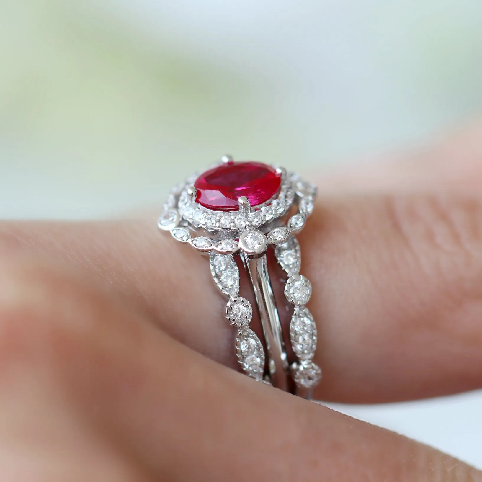 Valentina Ruby Ring- Sterling Silver