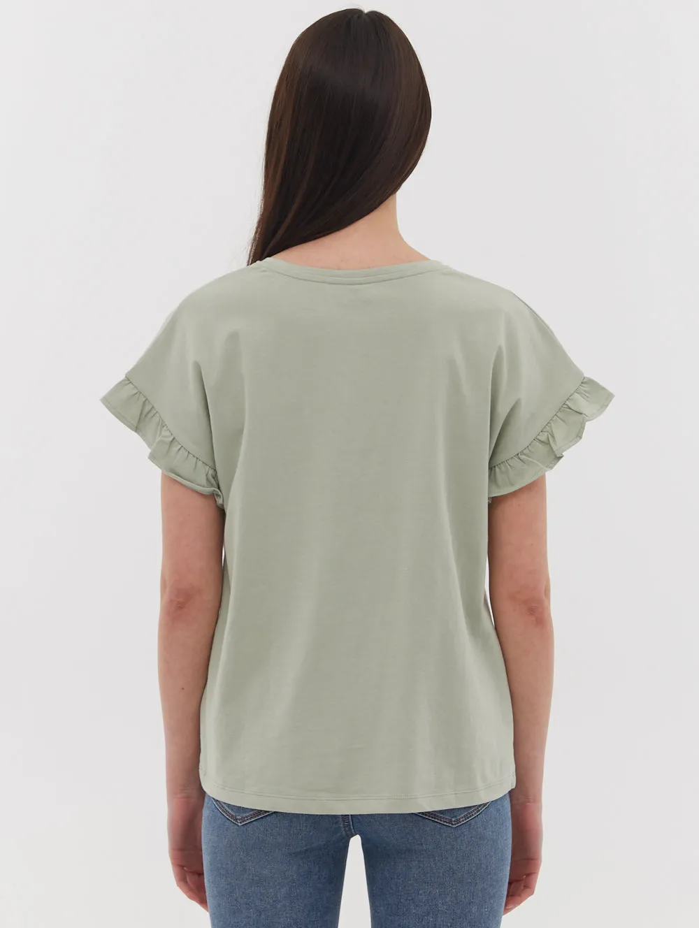 Velmina Ruffle Sleeve T-Shirt