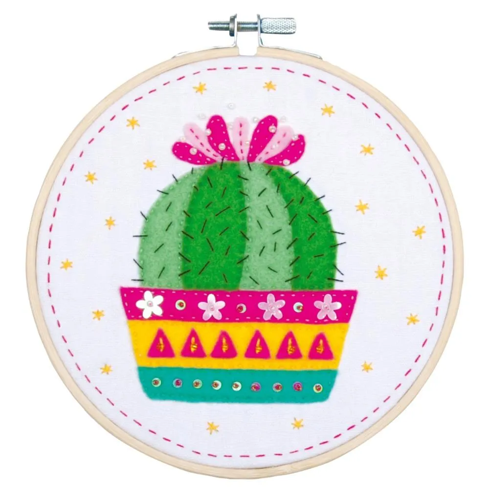 Vervaco Felt Applique Kit 6" - Round Cactus*