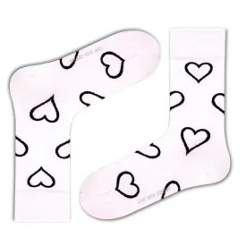 Women's Dress Socks - Hearts Pattern, Organic Cotton